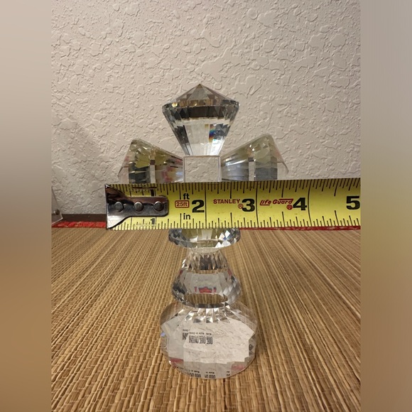 Oleg Cassini 6" CRYSTAL CROSS PAPERWEIGHT Signed - Picture 8 of 11
